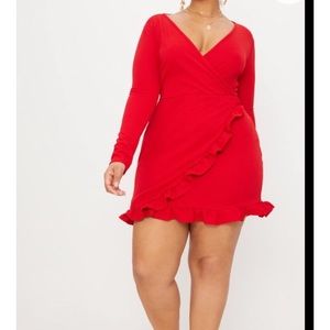 Red wrap dress 💕